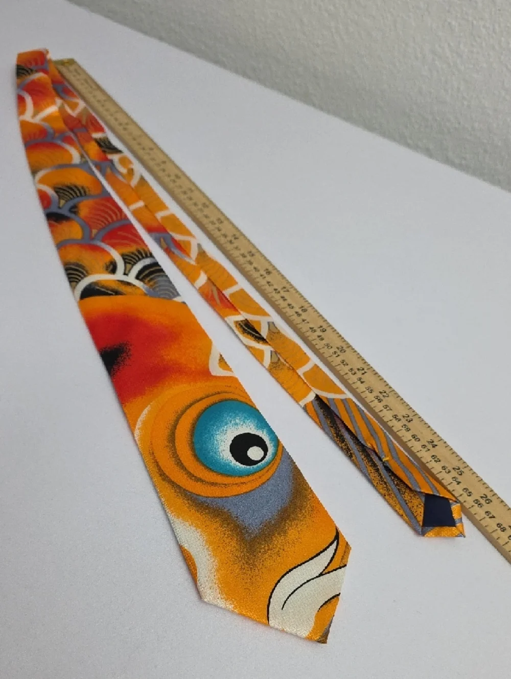 Japanese Koi Fish Tattoo Art Novelty Necktie Made in Japan Polyester